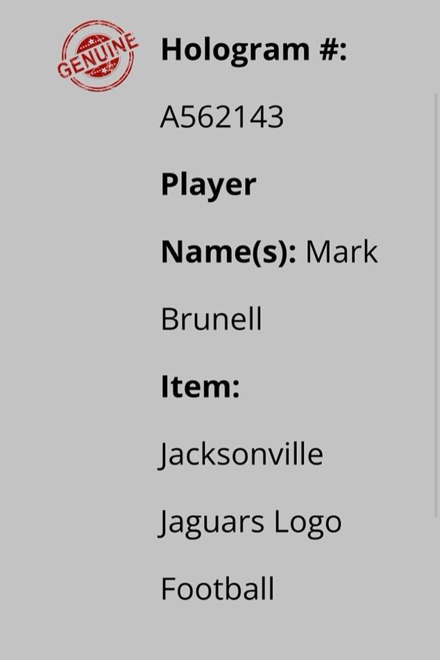 Mark Brunelle Signed Replica Jaguars Logo Football - Schwartz COA