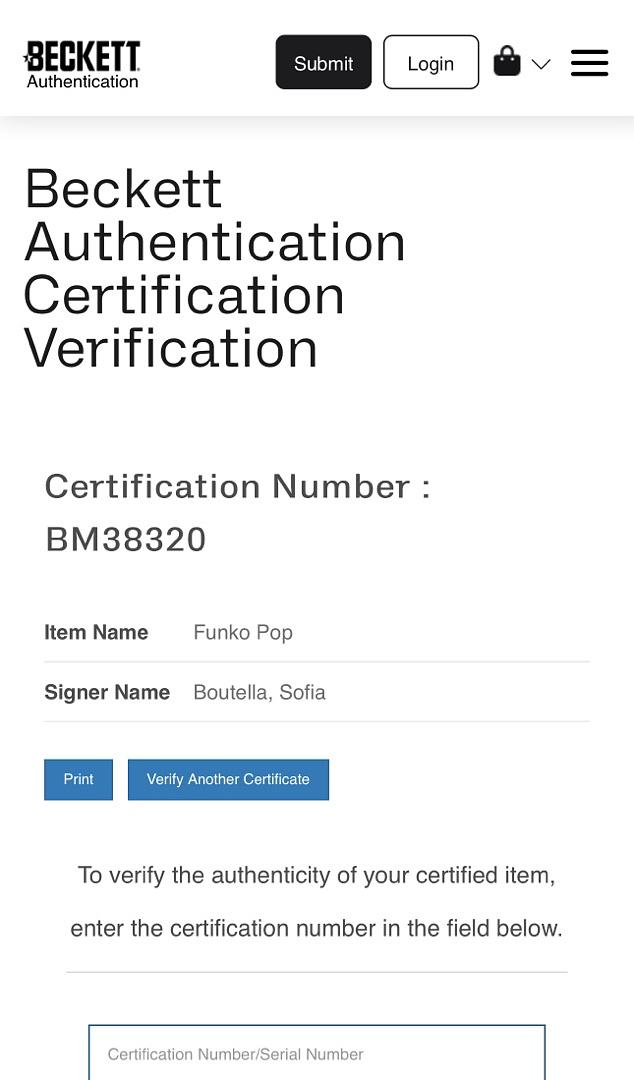 Sofia Boutella Signed Funko Pop #356 "Jaylah" (Star Trek) - Beckett COA