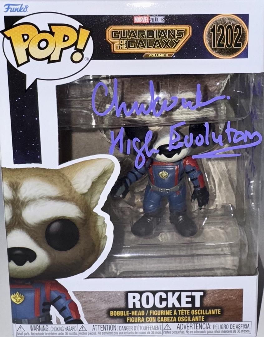 Chukwudi Iwuji Signed Funko Pop #1202 "Rocket Raccoon" (GOTG) w/ Inscription - SWAU