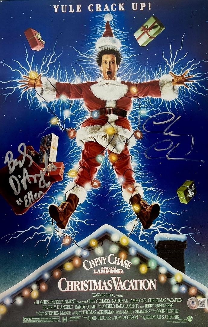 Chevy Chase & Beverly D'Angelo Signed 11x17 Photo (Christmas Vacation) - Beckett COA