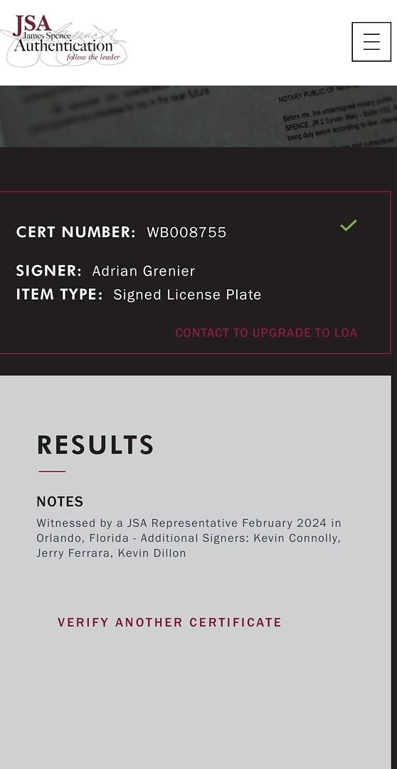 Adrian Grenier, Kevin Connolly, Jerry Ferrara, Kevin Dillon Entourage Cast Signed License Plate - JSA COA