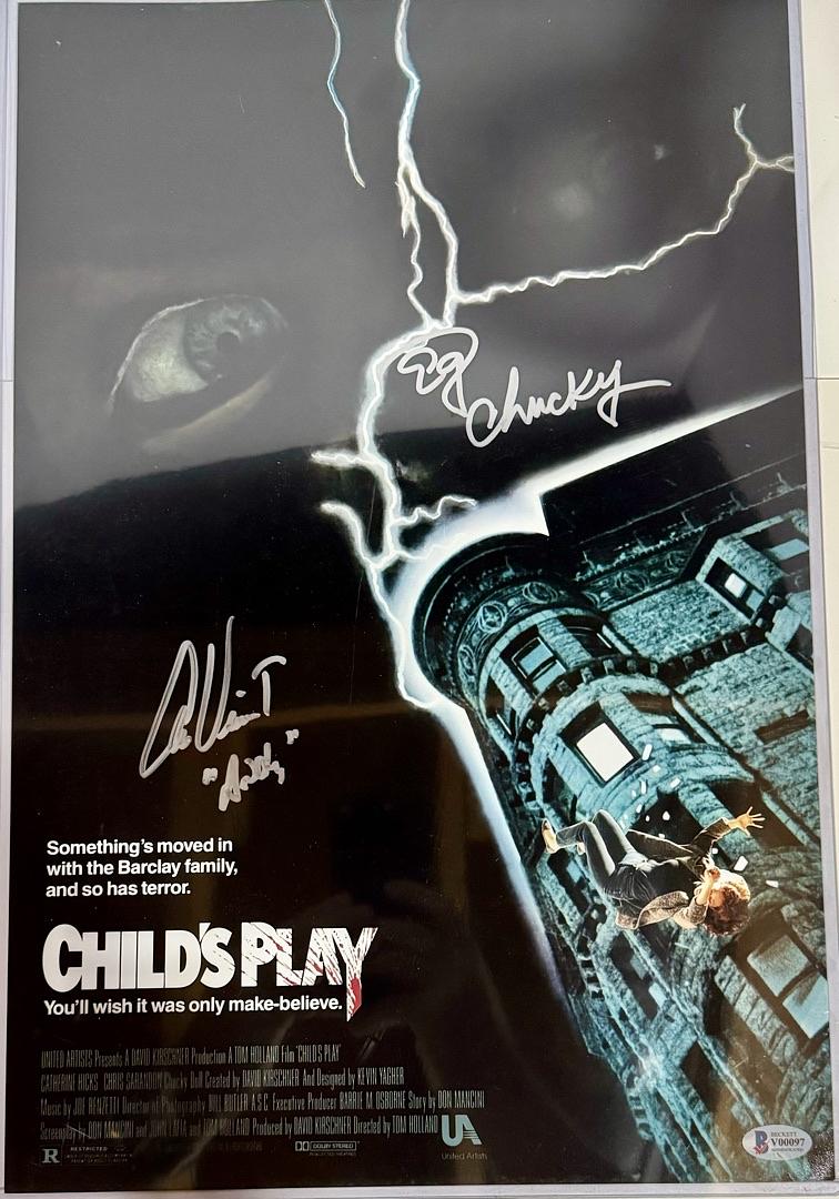 Ed Gale & Alex Vincent Signed 11x17 Poster (Child's Play) w/Inscription - BAS COA
