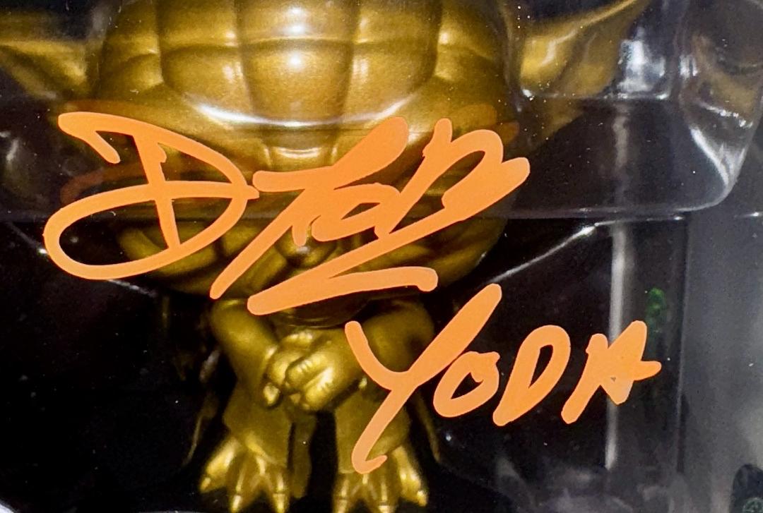 Deep Roy Signed Funko Pop #124 "Yoda" (Star Wars) Gold Special Edition - OC Celebrity Marketing