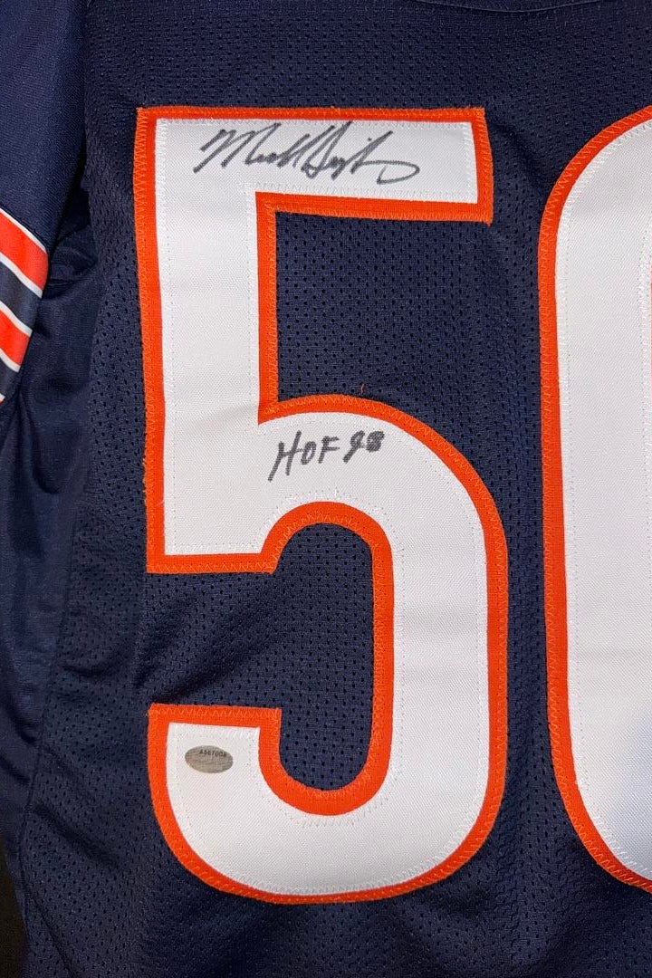 Mike Singletary Signed Custom Bears Jersey w/ HOF Inscription - Schwartz COA #01