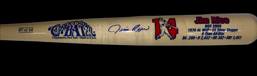 Jim Rice Autographed Cooperstown Bat Company Limited Edition Baseball Bat #7/14 Sure Shot COA