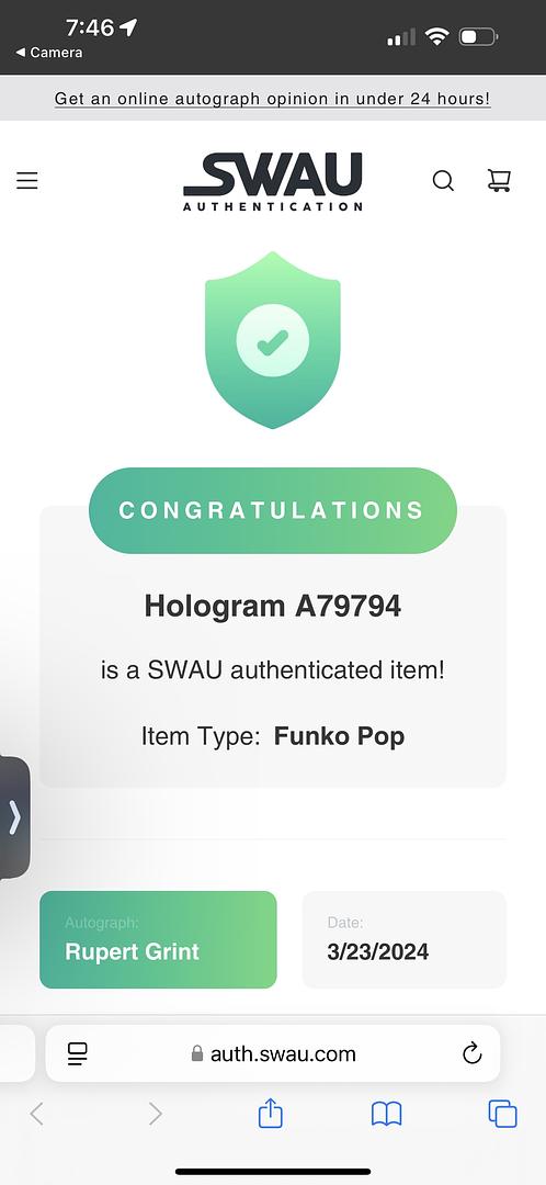 Rupert Grint Signed Funko Pop #134 "Ron Weasley" (Harry Potter) - SWAU