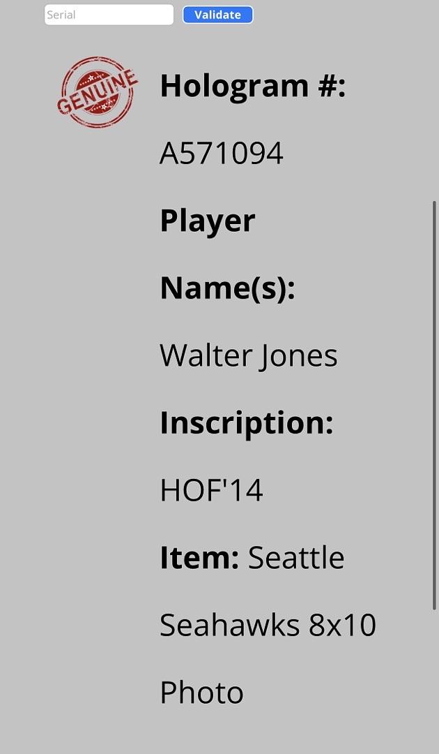 Walter Jones Signed 8x10 Photo Seattle Seahawks w/ HOF 14 Inscription - Schwartz COA