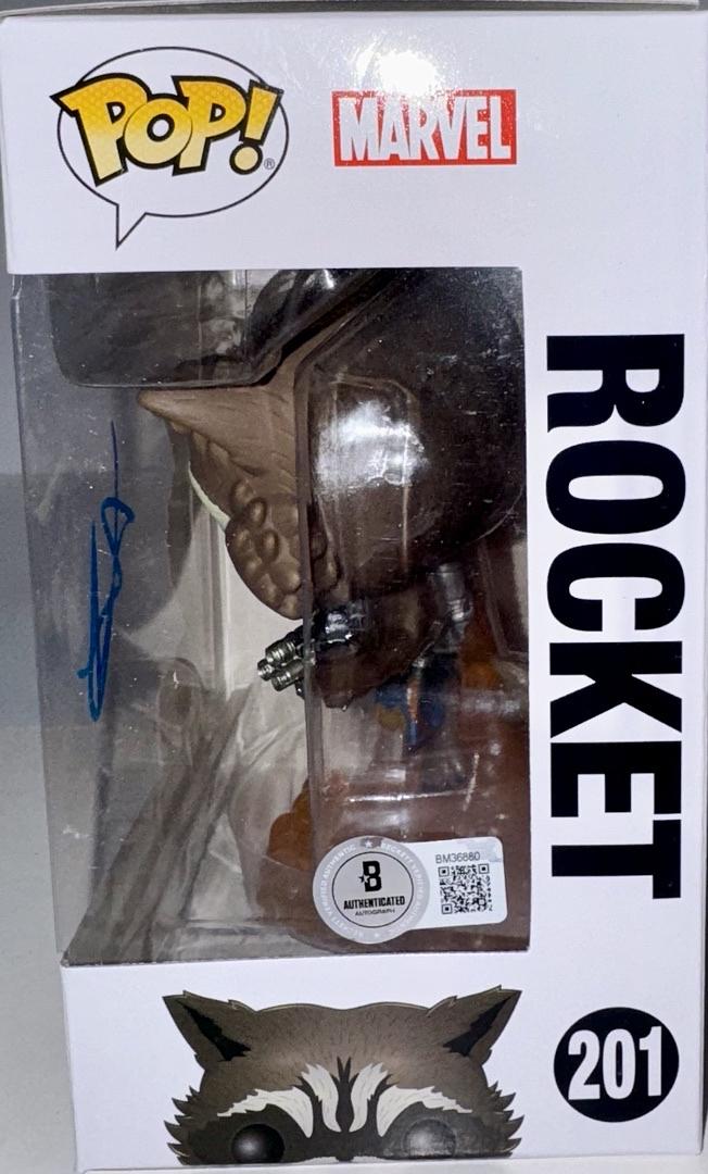 Bradley Cooper Signed Funko Pop #201 "Rocket Raccoon" GOTG - Beckett COA #02