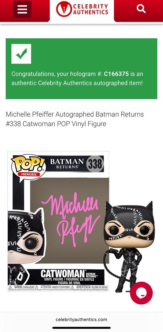 Michelle Pfeiffer Signed Funko Pop #338 Catwoman Batman Returns - Celebrity Authentics #3