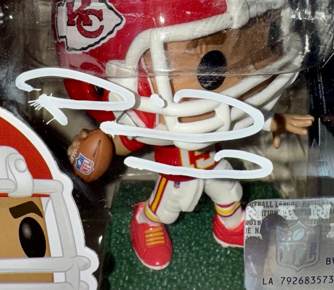 Patrick Mahomes Signed Kansas City Chiefs Funko Pop (White Ink) #148 - PSA Graded Near Mint, Authenticated / Encapsulated - Beckett & PSA COA