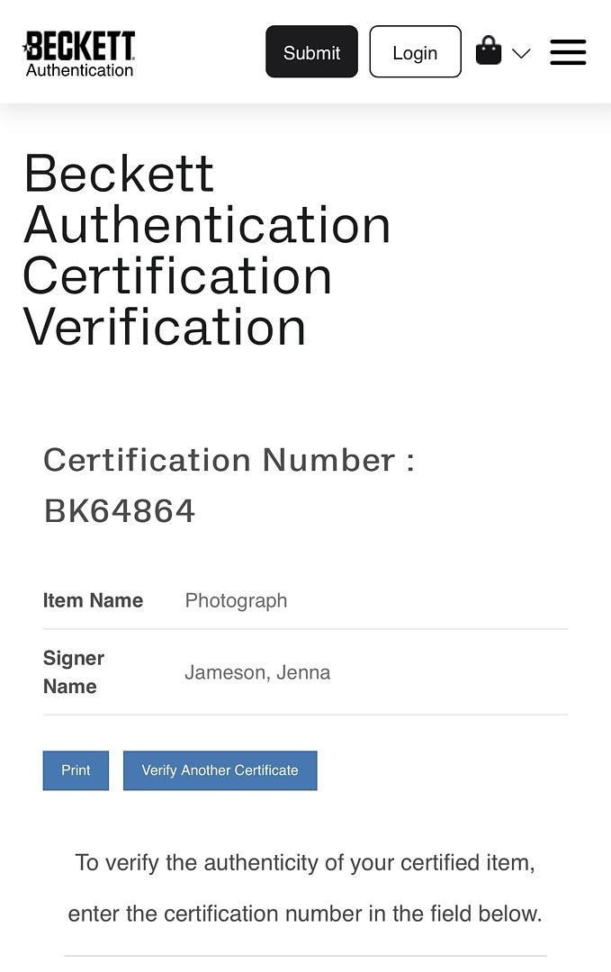 Jenna Jameson Signed 11x14 Photo - Beckett COA #01