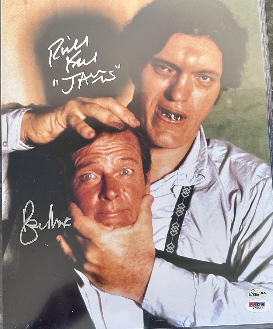 Roger Moore & Richard Kiel Signed 11x14 Photo (James Bond) - PSA COA