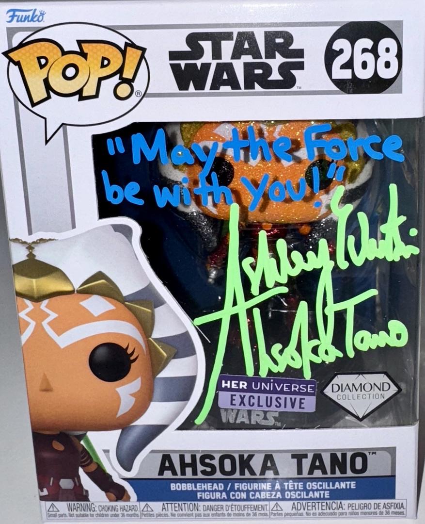 Ashley Eckstein Signed Funko Pop #268 "Ahsoka" (Star Wars) w/Inscription - Official Pix #01
