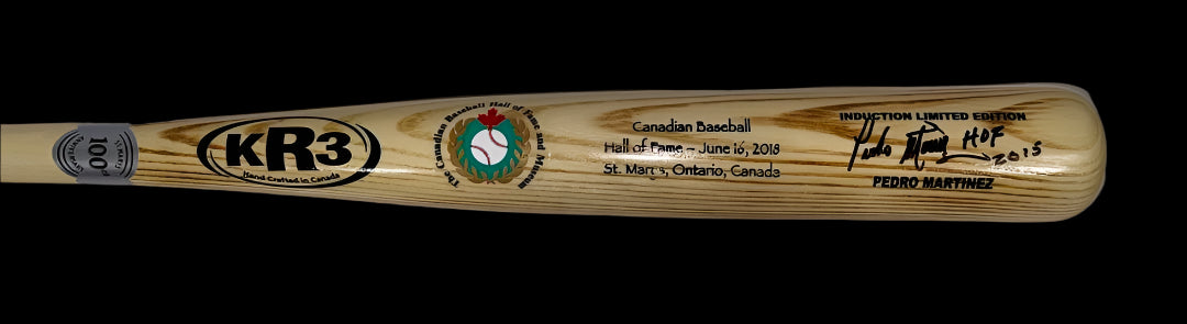 Pedro Martinez Autographed Limited Edition Blonde Canadian Baseball HOF Bat w/Inscription #15/100