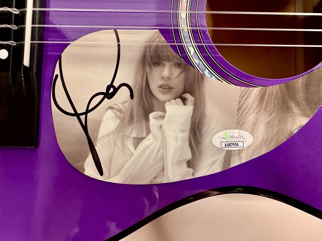 Taylor Swift Signed Purple Guitar - JSA COA #07