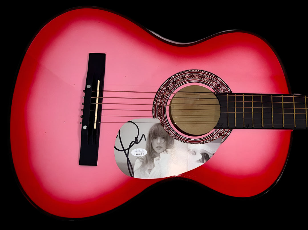 Taylor Swift Signed Pink Guitar - JSA COA #05