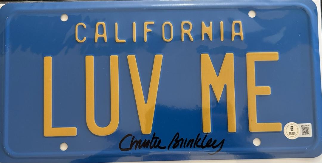 Christie Brinkley Signed License Plate (National Lampoons Vacation) - Beckett COA #02