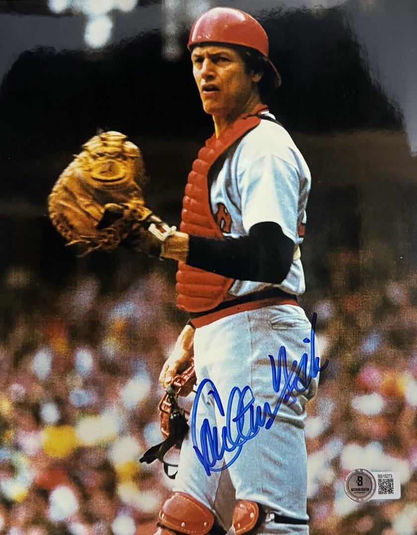 Carlton Fisk Signed 8x10 Photo Boston Red Sox - Beckett COA #02