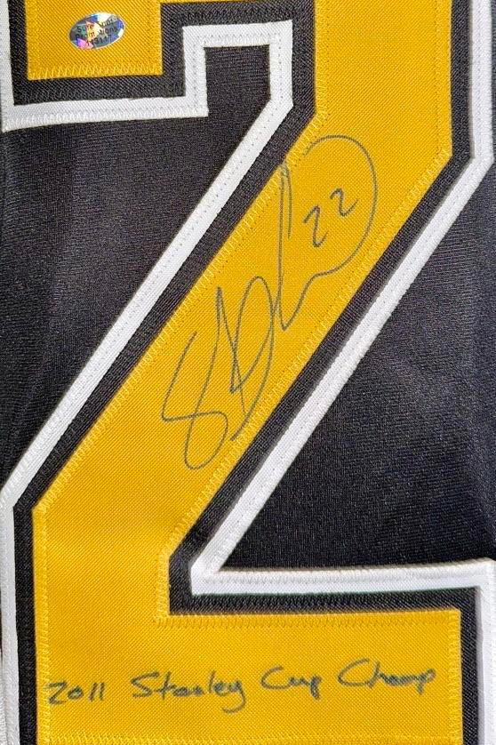 Shawn Thornton Signed Custom Black/Gold Bruins Jersey w/ "2011 Stanley Cup Champs" Inscscription - Sure Shot COA
