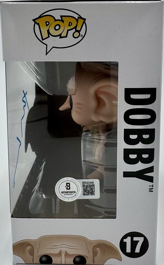 Toby Jones Signed Funko Pop #17 Dobby (Harry Potter) - Beckett COA #02