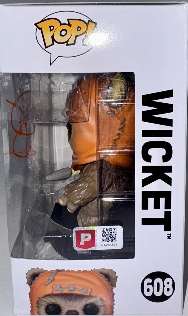 Warwick Davis Signed Funko Pop #608 "Wicket" (Star Wars) - Pristine COA #02