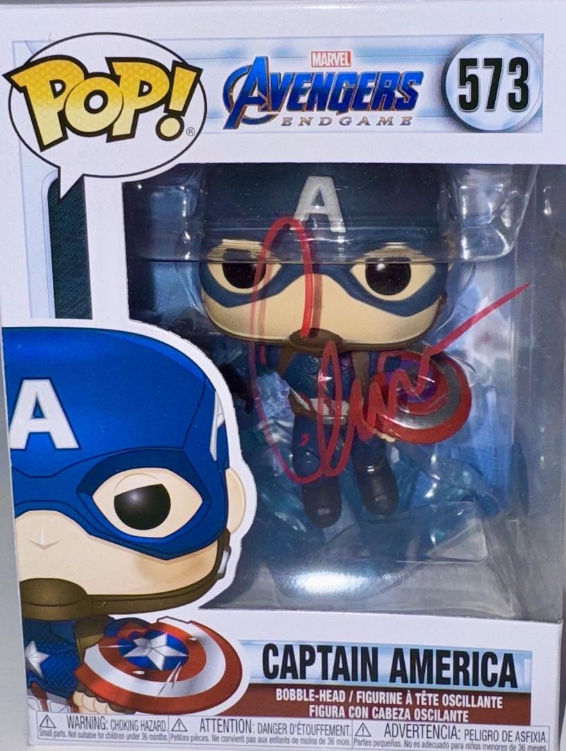 Chris Evans Signed Funko Pop #573 Captain America - SWAU #2