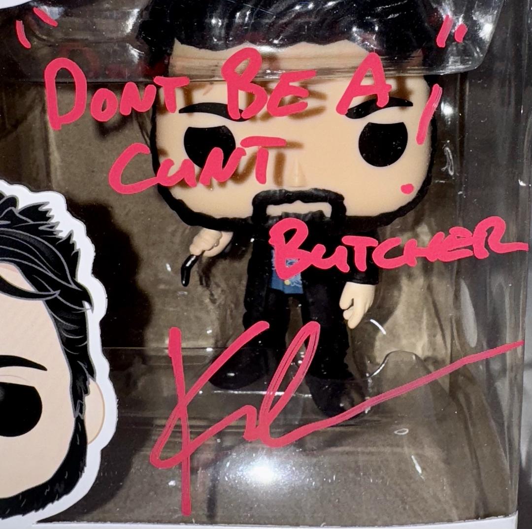 Karl Urban Signed Funko Pop #977 "Billy Butcher" (The Boys) w/Quote Red Ink - JSA COA