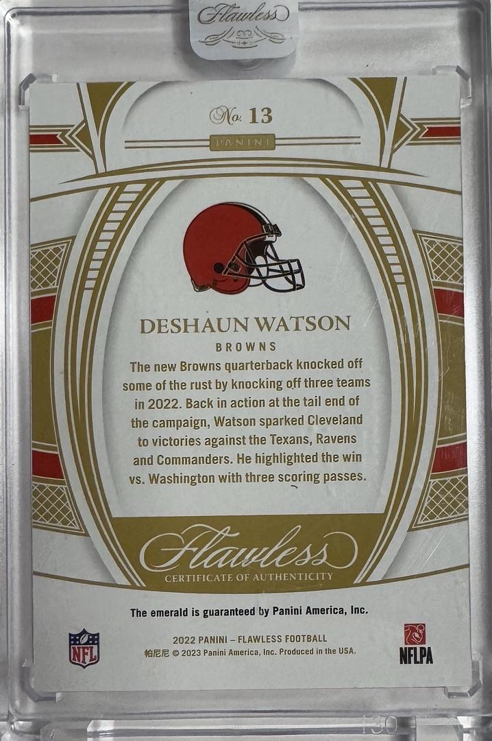 2022 Deshaun Watson Panini Flawless Emerald #13