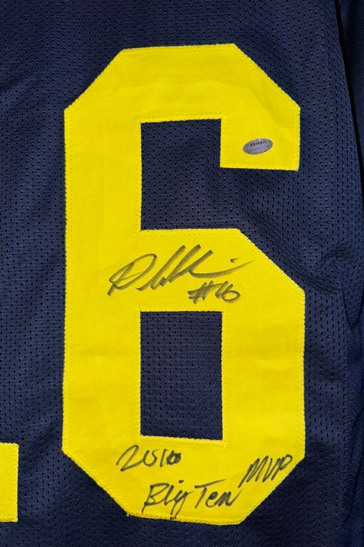 Denard Robinson Signed Custom Michigan Wolverines Jersey w/ Big Ten MVP Inscription - Schwartz COA