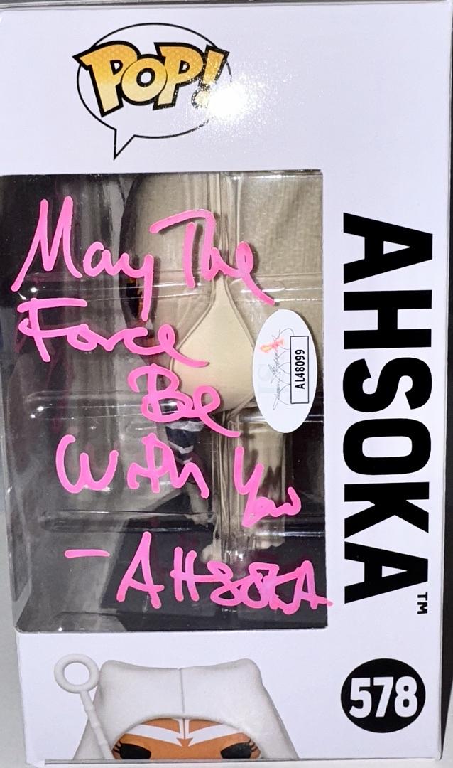 Rosario Dawson Signed Funko Pop #578 "Ahsoka" (Star Wars) w/Quote - JSA COA