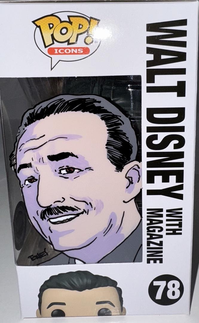 Walt Disney Funko Pop Icons Tone Rodriguez Artwork Sig Series #78 Limited "Walt w/Magazine" - 1 of 1