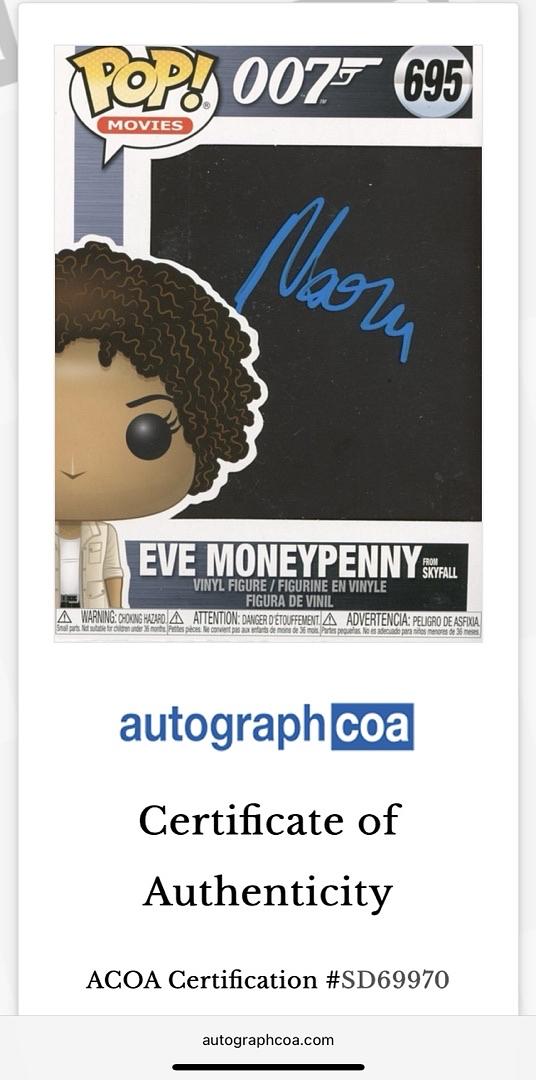 Naomie Harris Signed Funko Pop #695 Eve Moneypenny (James Bond) - ACOA