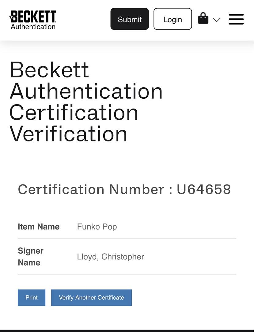 Christopher Lloyd Signed Funko Pop #959 "Doc Brown" (Back To The Future) - Beckett COA #02