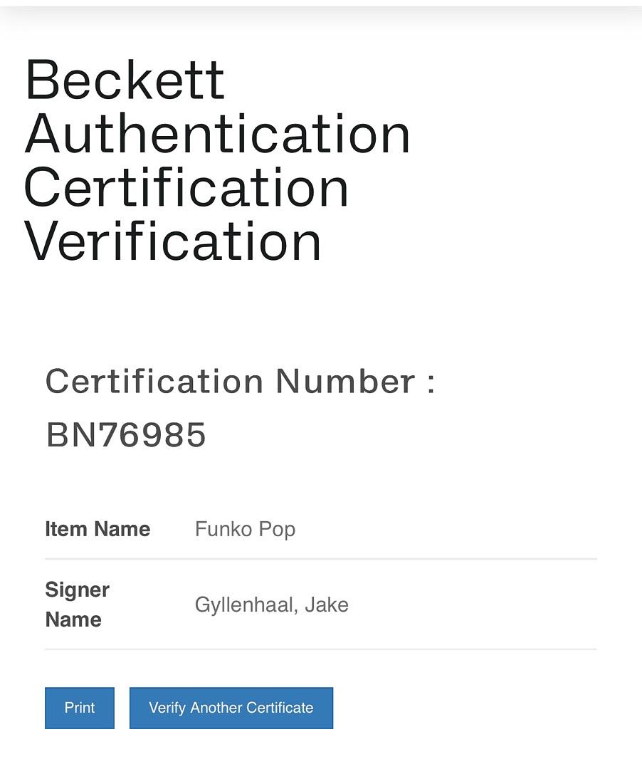 Jake Gyllenhaal Signed Funko Pop #473 "Mysterio" Spider-Man - Beckett COA