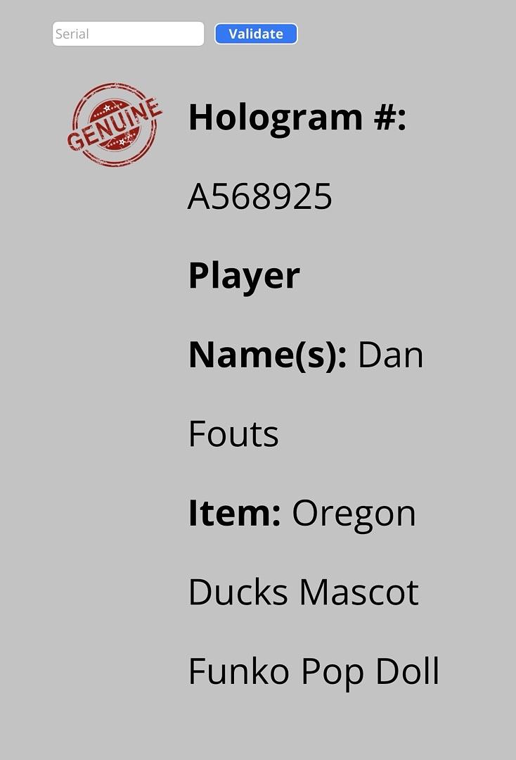 Dan Fouts Signed Funk Pop #14 "The Oregon Duck" (White Ink) - Schwartz COA