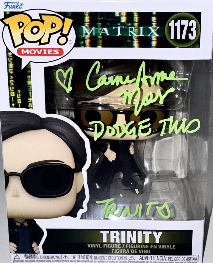 Carrie Ann Moss Signed Funko Pop #1173 Trinity (The Matrix) w/inscription and character name - JSA COA