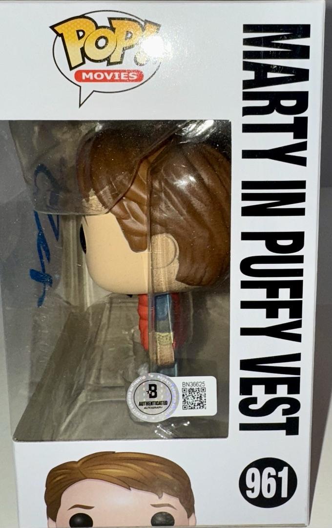 Michael J Fox Signed Funko Pop #961 Marty McFly Back To The Future - Beckett COA #2