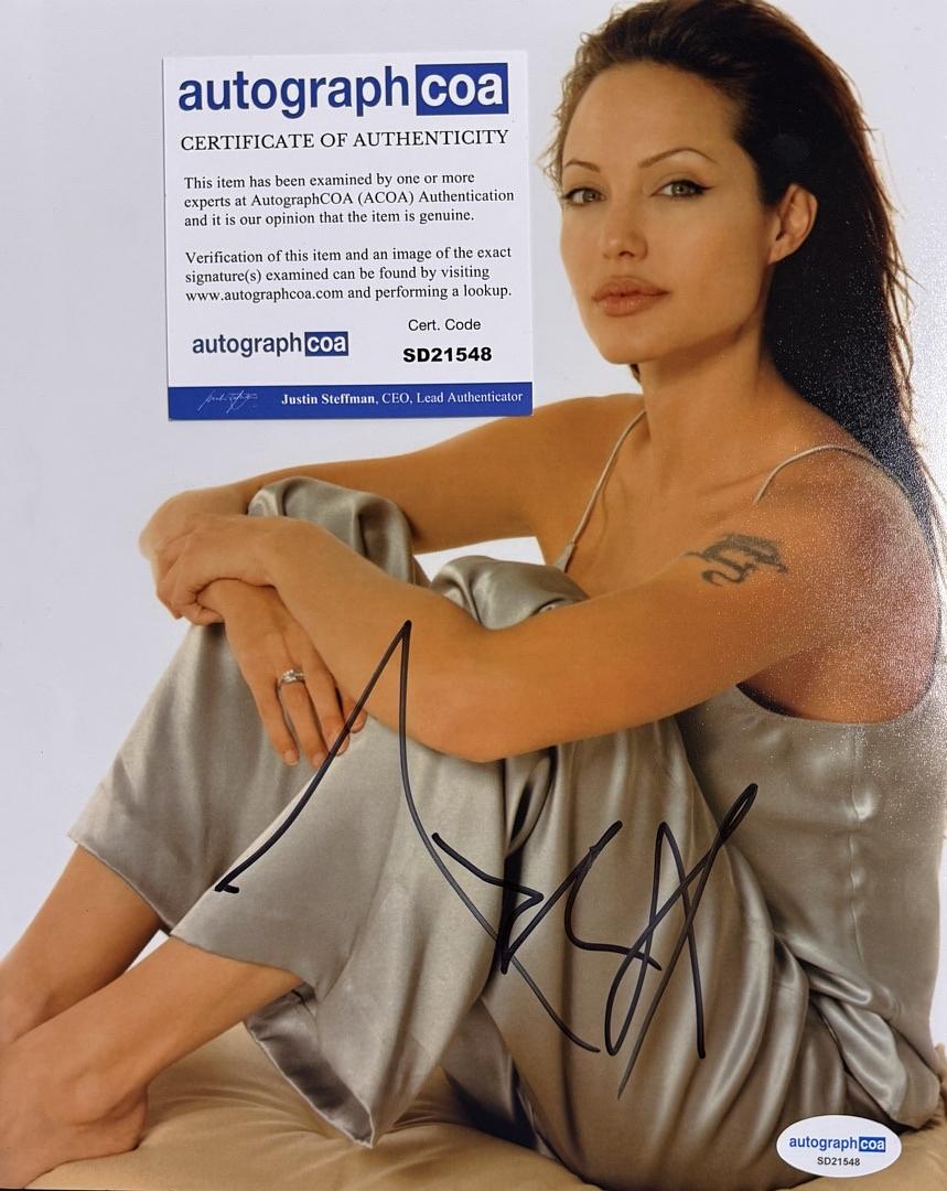 Angelina Jolie Signed 8x10 - ACOA