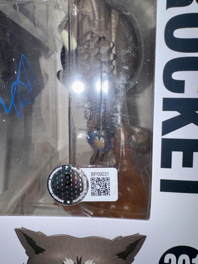 Bradley Cooper Signed Funko Pop #201 "Rocket Raccoon" GOTG - Beckett COA #03