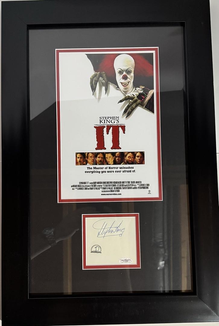 Stephen King Cusom Cut Signed & Framed Movie Poster (IT) - JSA COA