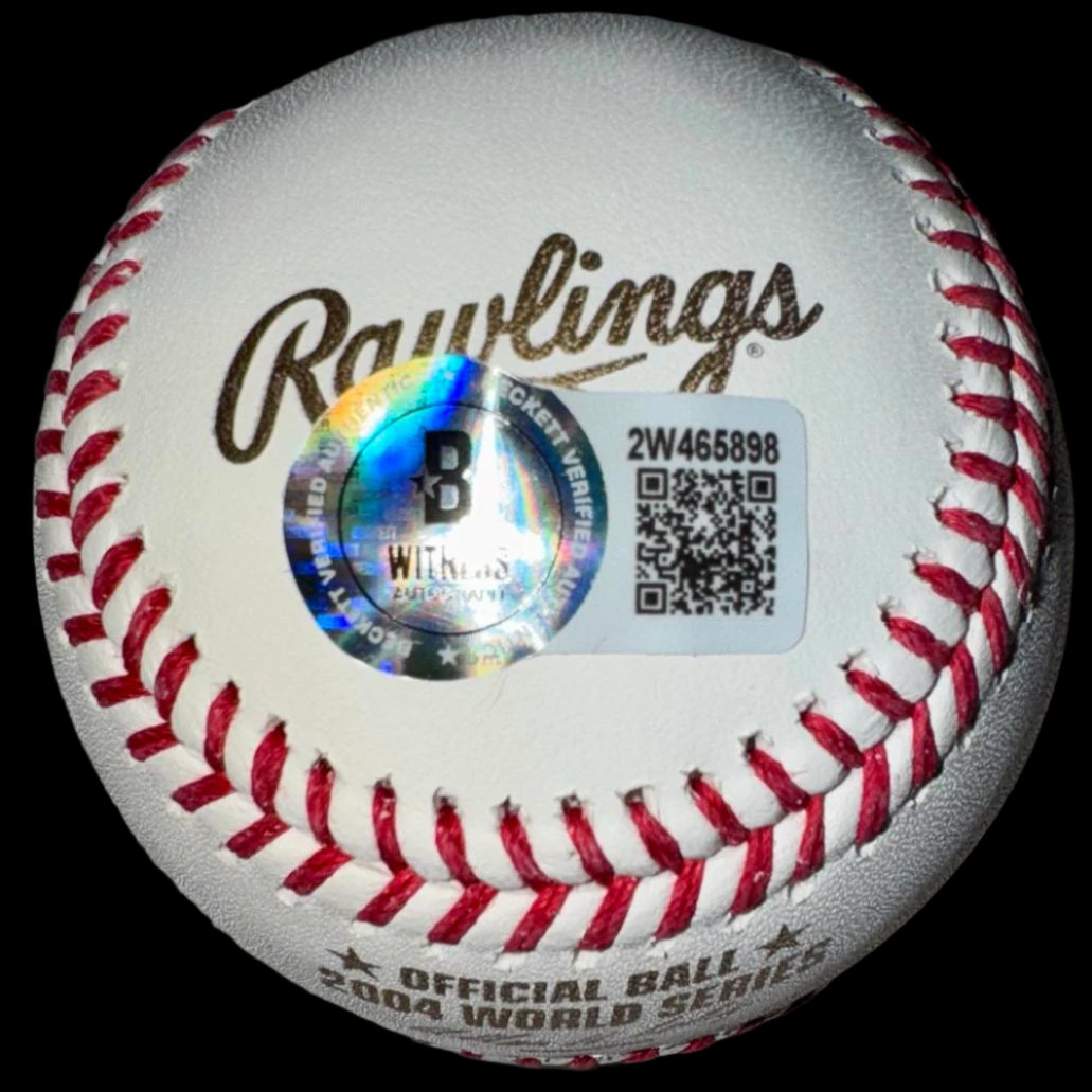 Manny Ramirez Autographed Rawlings Official 2004 World Series Baseball w/ MVP Inscription Beckett COA #01