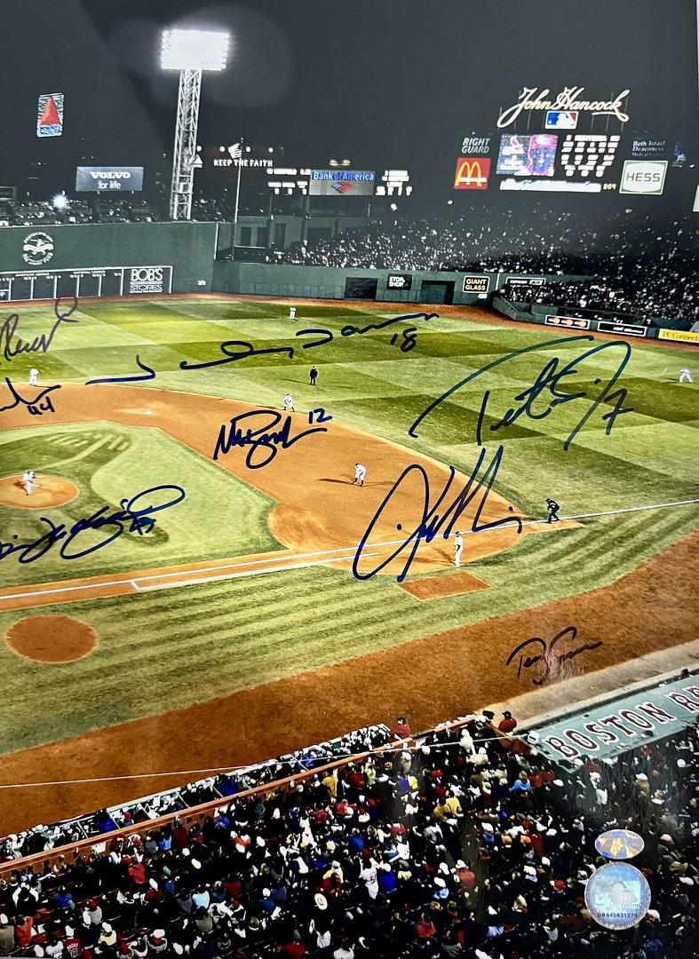 2004 Red Sox 16x20 World Series Signed Photo (starting 9 plus Francona) - SureShot COA