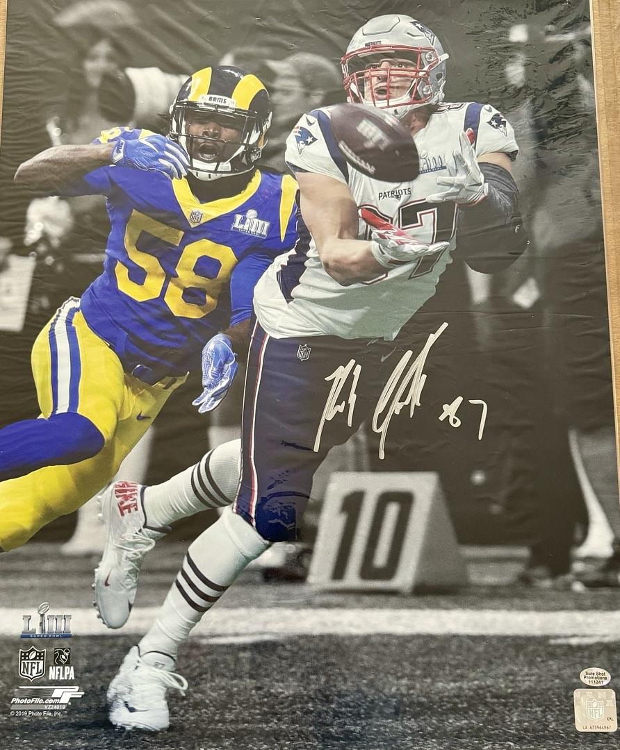 Rob Gronkowski Signed 16x20 New England Patriots (Super Bowl LIII) - SureShot COA