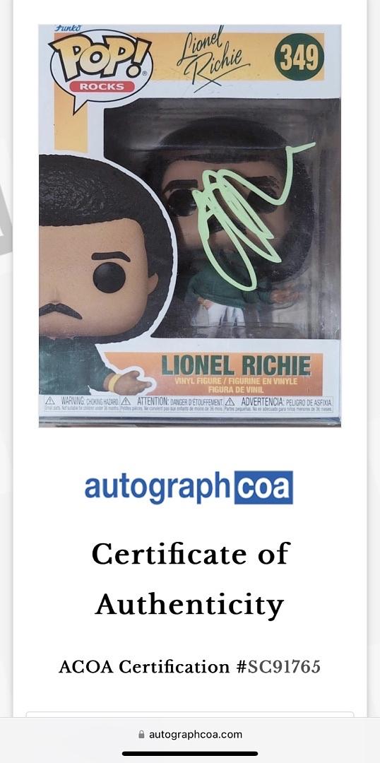 Lionel Richie Signed Funko Pop #349 - ACOA