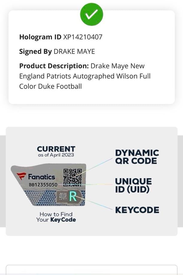 Drake Maye Signed Wilson Duke Football NFL - Fanatics COA
