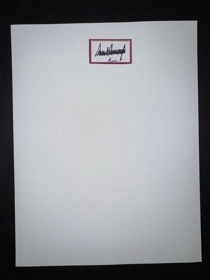 Donald Trump Signed & Matted Bookplate Cut Signature - Koschal COA #03