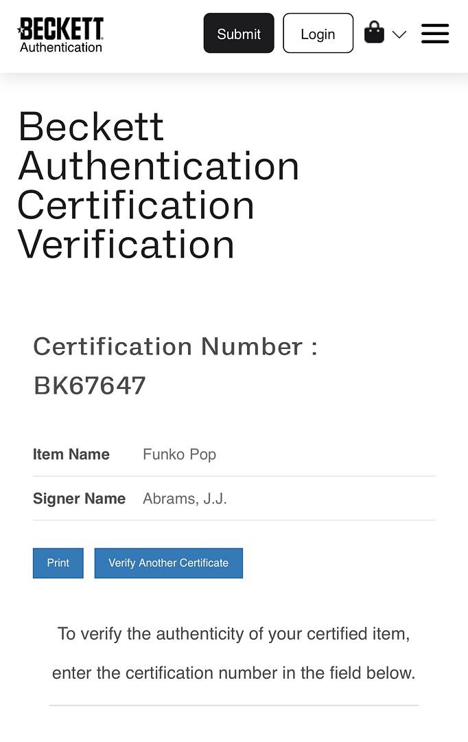 JJ Abrams Signed Funko Pop SE "BB-8" (Star Wars) Make-A-Wish Exclusive - Beckett COA