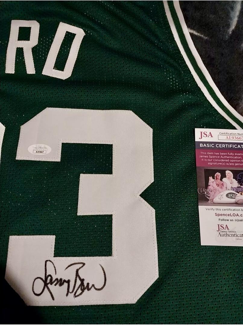 Larry Bird Signed Custom Green Career Stat Celtics Jersey - JSA COA