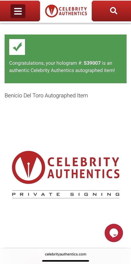 Benicio Del Toro Signed Funko Pop #1153 (The Wolf Man) - Celebrity Authentics