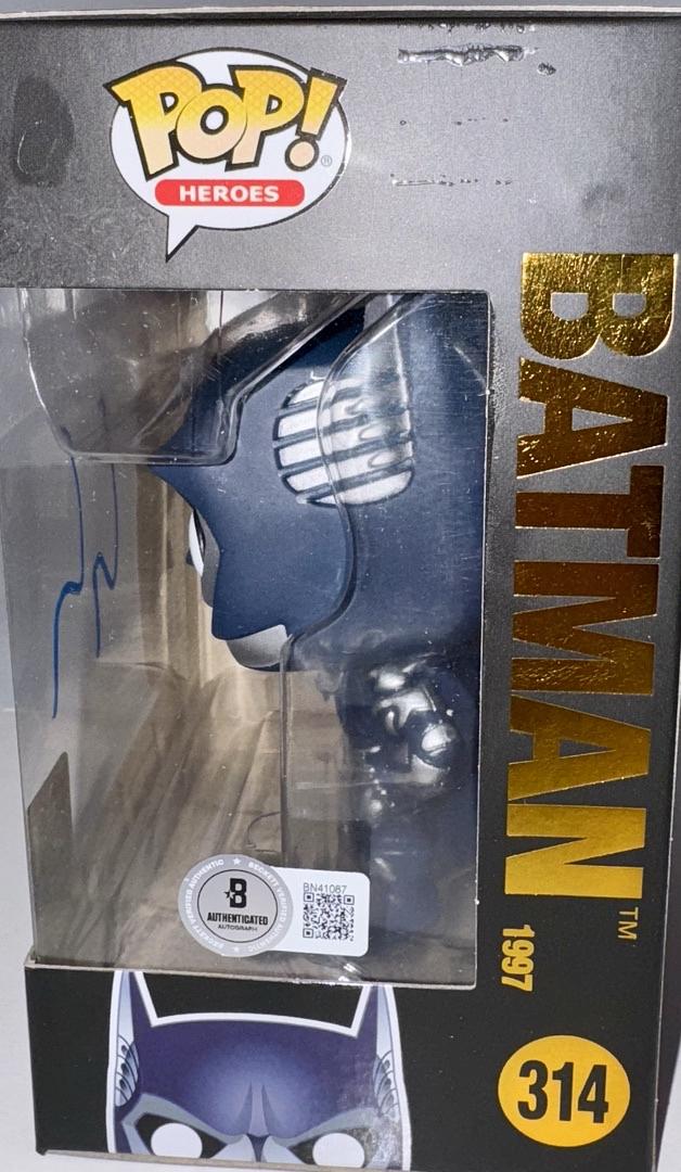 George Clooney Signed Funko Pop #314 Batman (Blue Ink) - Beckett COA #06